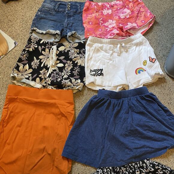 LotOf8 Girls Shorts Skirts S/10 Mixed Brands Summer Beach Sports Outdoors Comfy - Picture 2 of 5